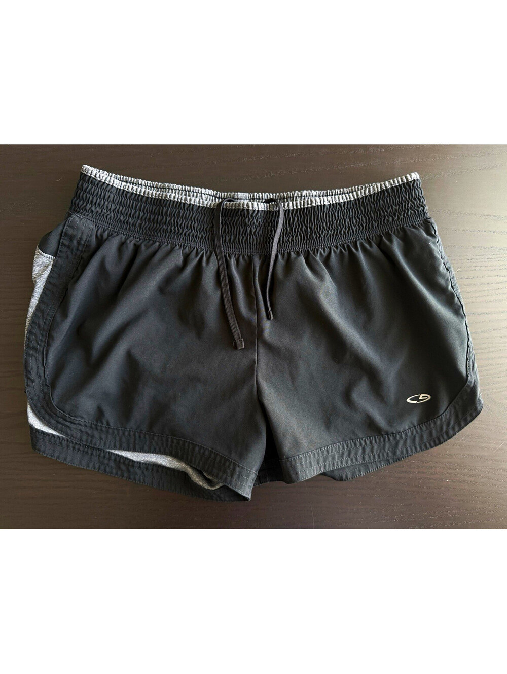 C9 by Champion Womens Running Shorts Size M Medium Black Gray Pocket Drawstring